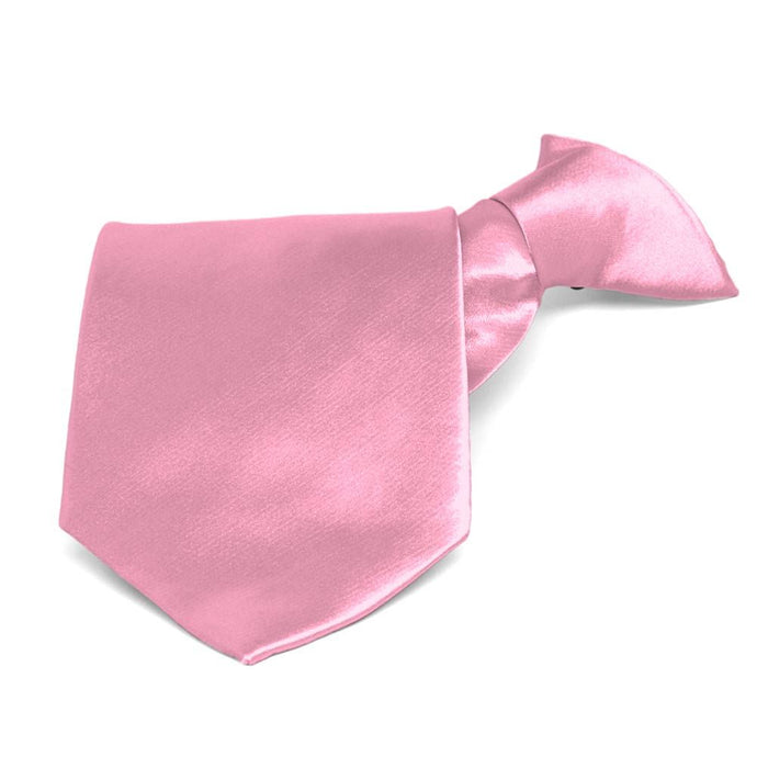 Bright Pink Solid Color Clip-On Tie