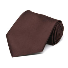 Load image into Gallery viewer, Brown Extra Long Solid Color Necktie