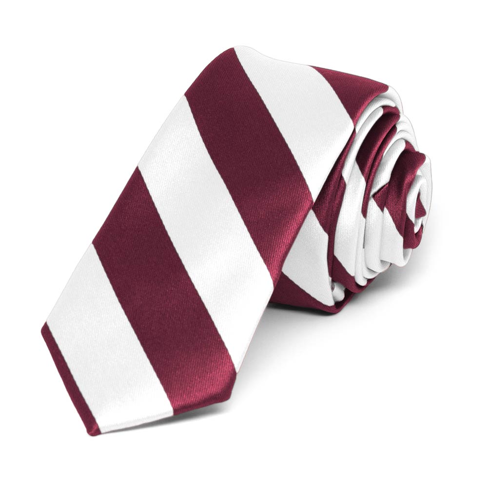 burgundy and white tie