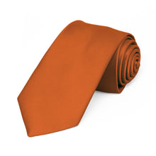Load image into Gallery viewer, Burnt Orange Premium Slim Necktie, 2.5&quot; Width