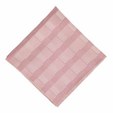 Load image into Gallery viewer, Pink plaid pocket square, flat front view