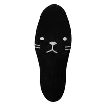 Load image into Gallery viewer, Sock bottom with a black and white cat face