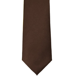 Front view of a chestnut brown solid tie