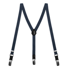Load image into Gallery viewer, Dark Navy Blue Skinny Suspenders