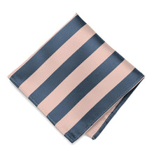 Load image into Gallery viewer, Dusty Blue and Petal Striped Pocket Square