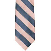 Load image into Gallery viewer, Front view petal and dusty blue striped tie