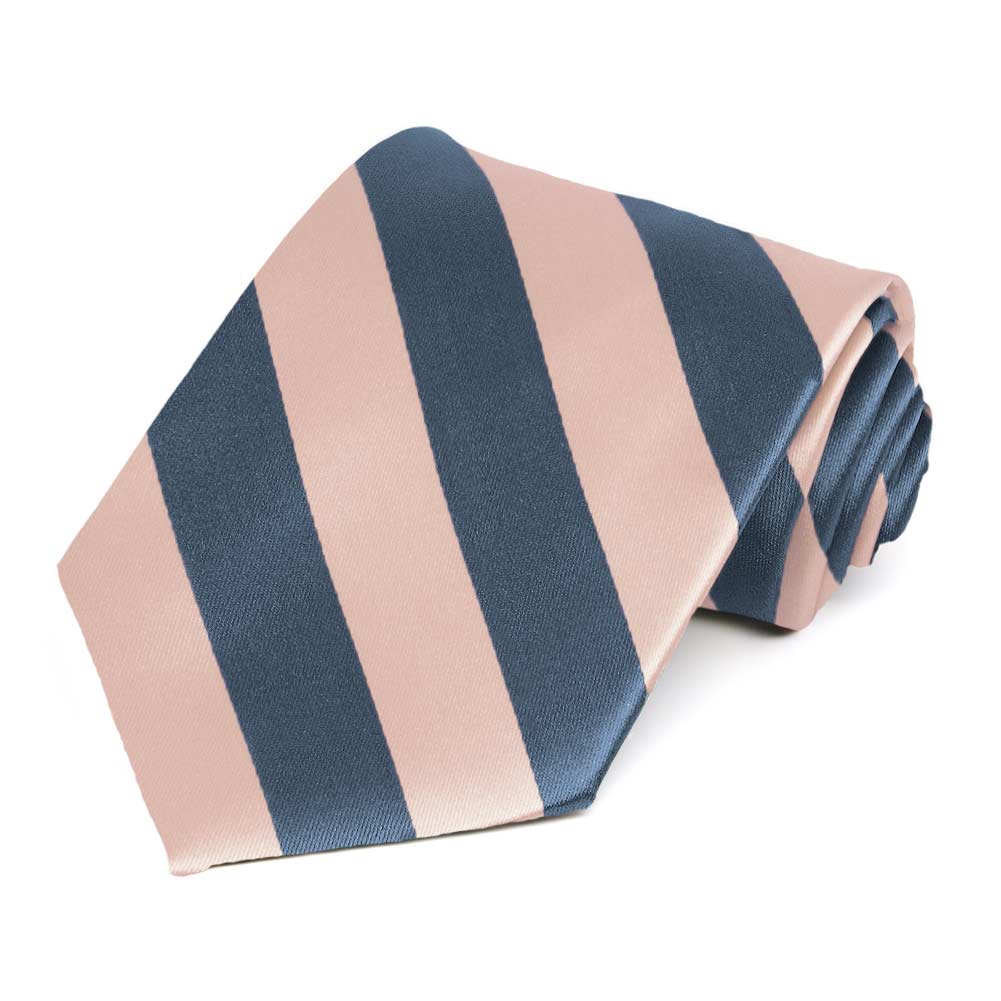 Dusty Blue and Petal Striped Tie | Shop at TieMart – TieMart, Inc.