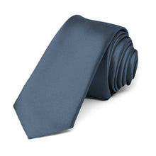Load image into Gallery viewer, Dusty blue skinny tie