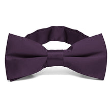 Load image into Gallery viewer, Eggplant Purple Band Collar Bow Tie