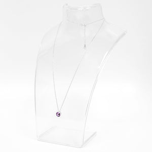 English Lavender Round Crystal Necklace