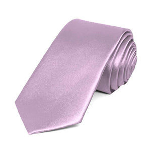 English Lavender Slim Solid Color Necktie, 2.5" Width