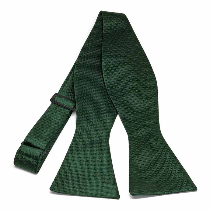 Forest Green Herringbone Silk Self-Tie Bow Tie