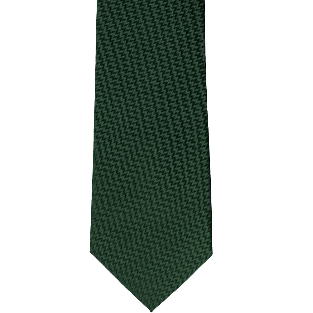Extra Long Forest Green Herringbone Silk Tie | Shop at TieMart