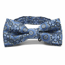 Load image into Gallery viewer, French Blue Emma Floral Pattern Band Collar Bow Tie