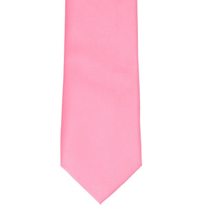 Front view solid pink tie