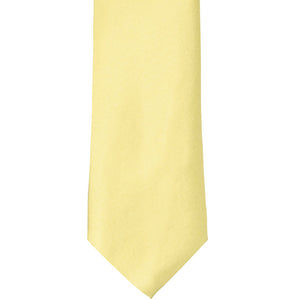 Front bottom view butter yellow solid tie