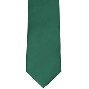 The front view of an evergreen (dark green) staff tie for staff and group uniforms