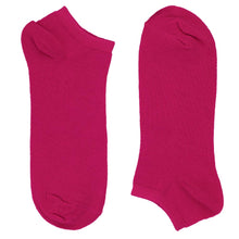 Load image into Gallery viewer, A pair of fuchsia ankle socks, lying flat