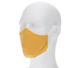 Load image into Gallery viewer, Gold bar face mask on a mannequin with filter pocket