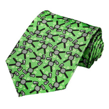 Load image into Gallery viewer, Golf themed novelty tie on a green background