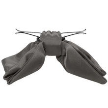 Load image into Gallery viewer, Side view of a graphite gray clip-on bow tie