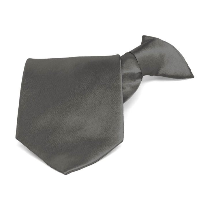 Graphite Gray Solid Color Clip-On Tie