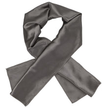 Load image into Gallery viewer, Women&#39;s graphite gray scarf, crossed over itself