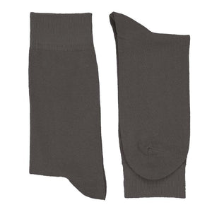Pair of men's graphite gray dress socks folded flat