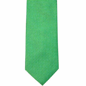 Front view of a green textured pattern tie