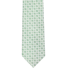 Load image into Gallery viewer, Flat front view of a green trellis pattern tie
