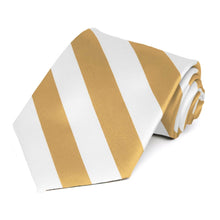 Load image into Gallery viewer, Honey Gold and White Striped Tie