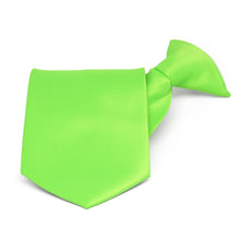 Load image into Gallery viewer, Hot Lime Green Solid Color Clip-On Tie