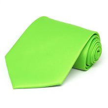 Load image into Gallery viewer, Hot Lime Green Solid Color Necktie