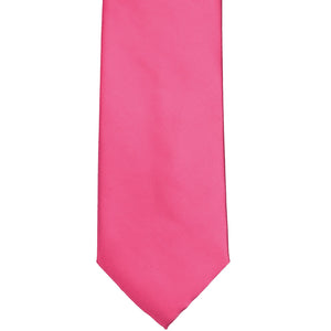 Front bottom view hot pink solid tie