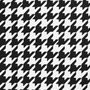 Closeup of a black and white houndstooth pattern pocket square.