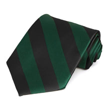 Load image into Gallery viewer, Hunter Green and Black Striped Tie