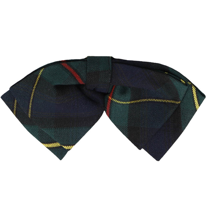 Navy blue and hunter green plaid floppy bow tie