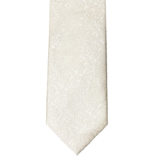 Load image into Gallery viewer, Front view of an ivory floral wedding tie