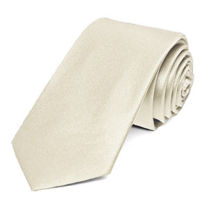 Ivory Silk Slim Necktie
