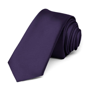 Lapis Purple Premium Skinny Necktie, 2" Width