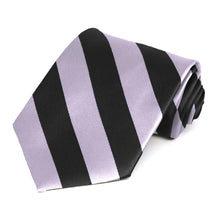 Load image into Gallery viewer, Lilac and Black Striped Tie