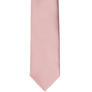The front bottom view of a mauve slim tie