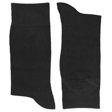 Load image into Gallery viewer, Folded pair of men&#39;s elegant black bamboo dress socks