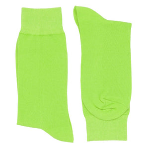 Pair of men's hot lime green socks