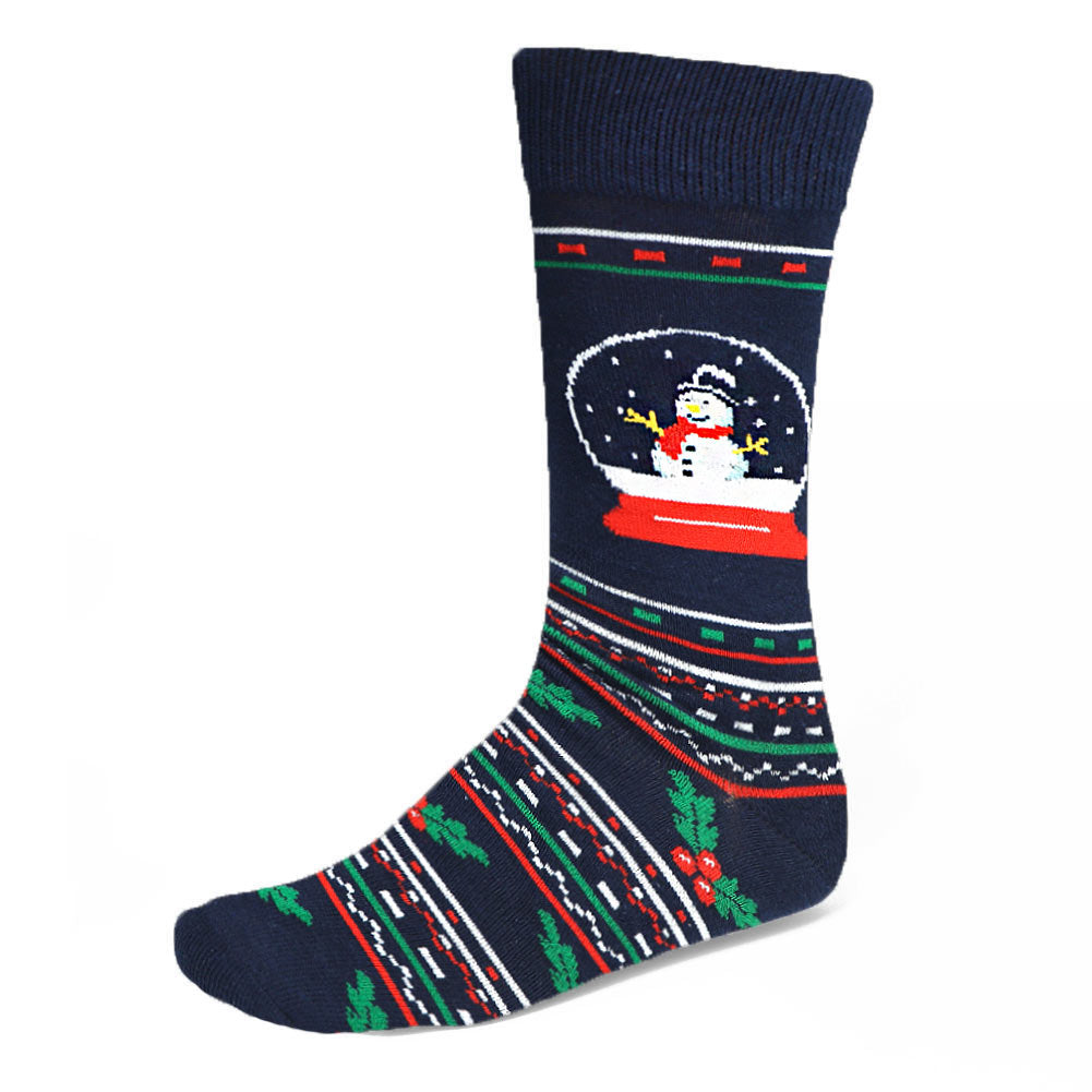 Men's Christmas SNOWMAN Snow Globe Novelty Socks