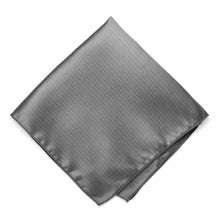 Load image into Gallery viewer, Mercury Silver Herringbone Silk Pocket Square