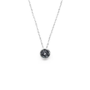 Graphite Gray Round Crystal Necklace