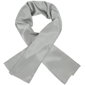 Women's mercury silver scarf, crossed over itself
