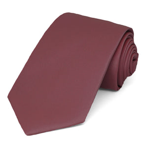 Merlot Narrow Solid Color Necktie, 3" Width