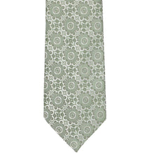 Load image into Gallery viewer, The front of a mint green abstract floral pattern tie
